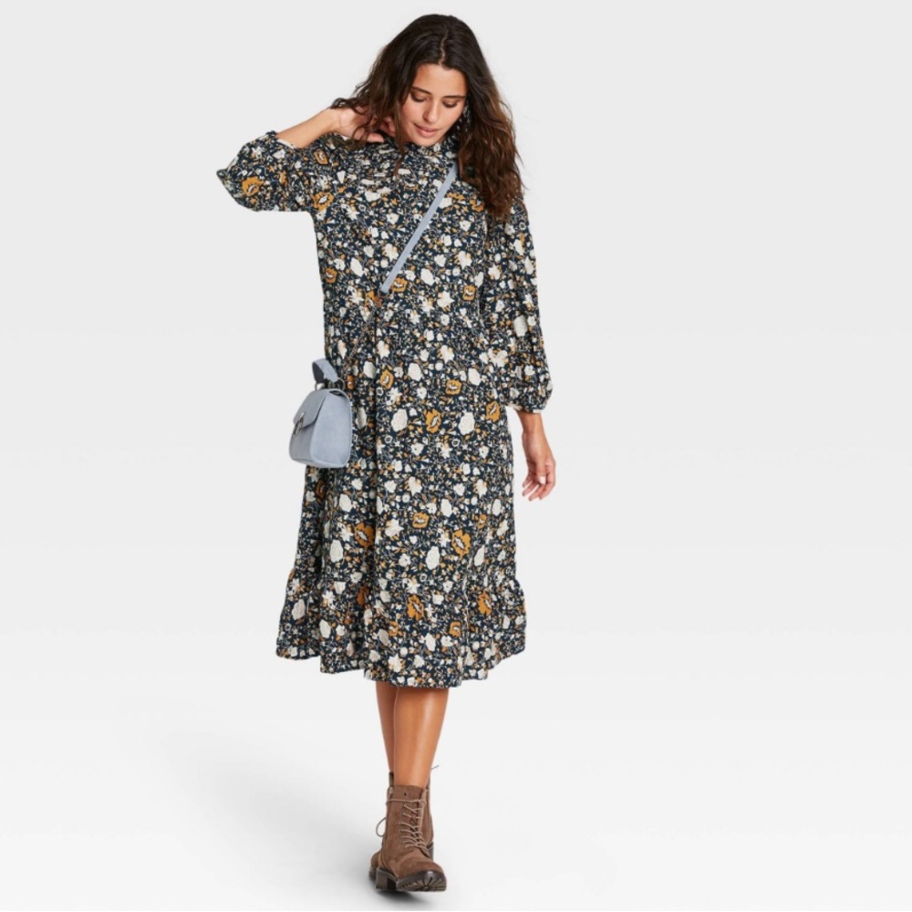 Universal Thread Prairie Pandemic Floral Long Dress SZ XS